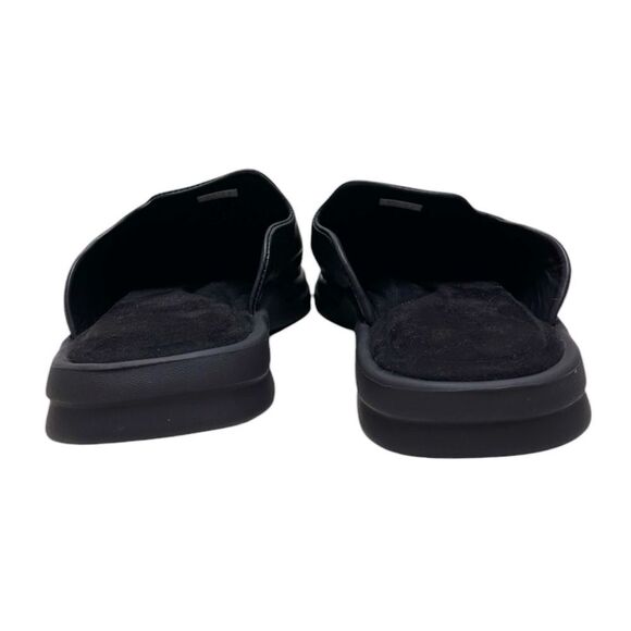 LUSSO Pelli Black Smooth Leather Unisex Slides / Slippers - Picture 5 of 5